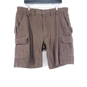 Smiths Workwear Mens Size 40 Cargo Shorts Brown Stretch Gusseted